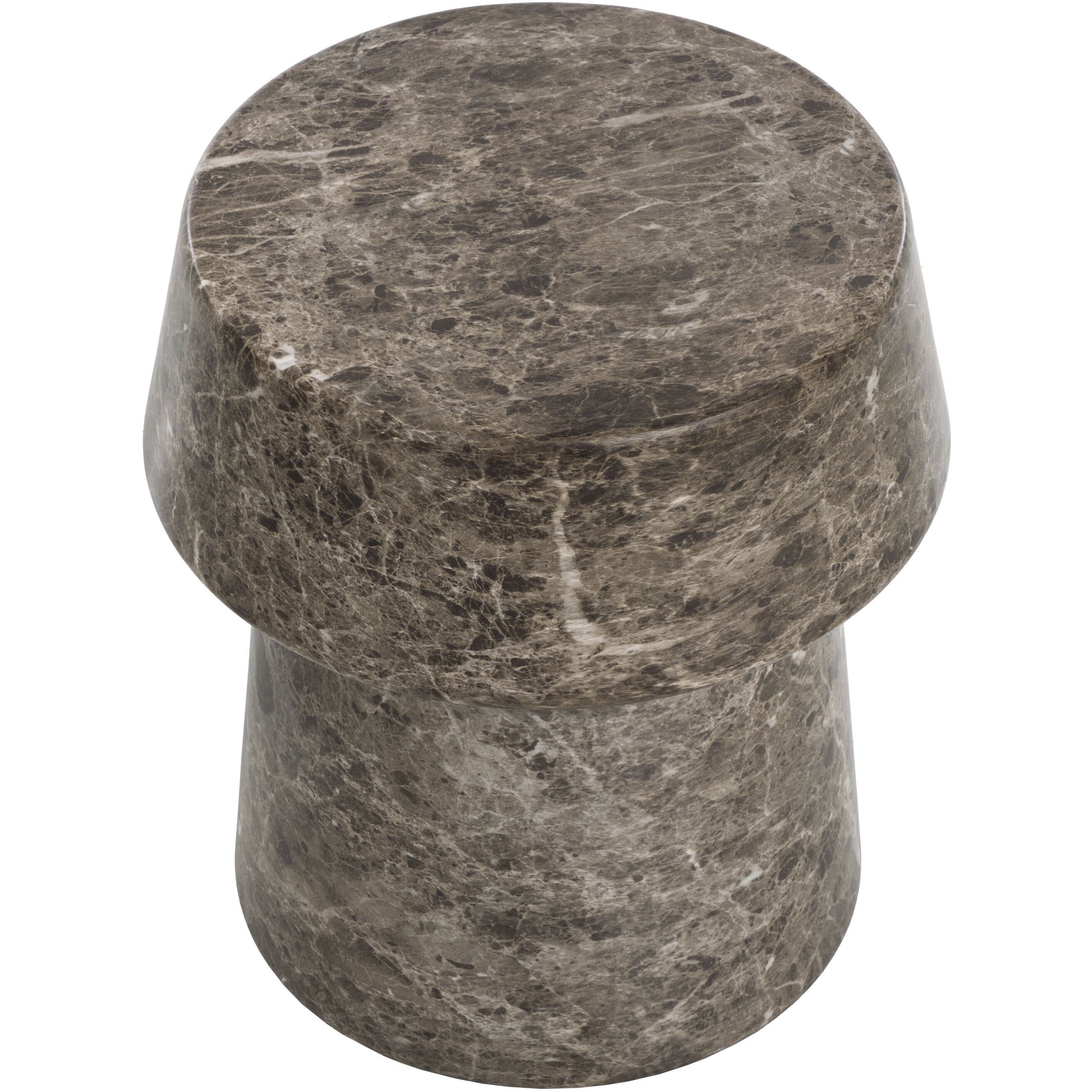 Brie 20 X 18.5 inch Marble Look / Dark Emperador Outdoor End Table